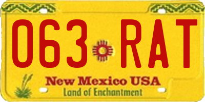NM license plate 063RAT