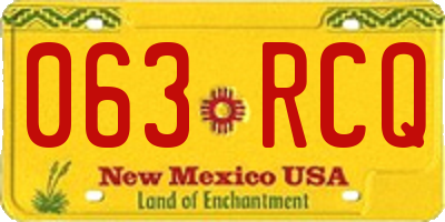 NM license plate 063RCQ