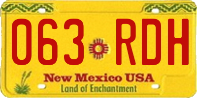 NM license plate 063RDH