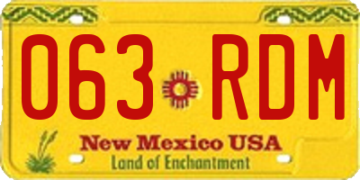 NM license plate 063RDM