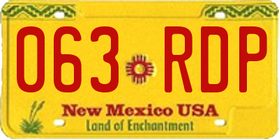 NM license plate 063RDP