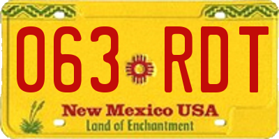 NM license plate 063RDT
