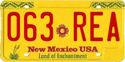 NM license plate 063REA