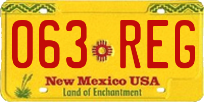 NM license plate 063REG