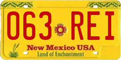 NM license plate 063REI
