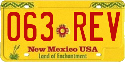 NM license plate 063REV
