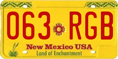 NM license plate 063RGB