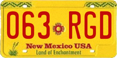 NM license plate 063RGD