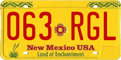NM license plate 063RGL