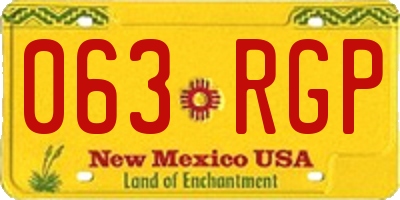 NM license plate 063RGP