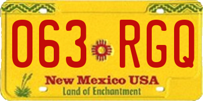 NM license plate 063RGQ