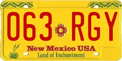 NM license plate 063RGY