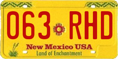 NM license plate 063RHD