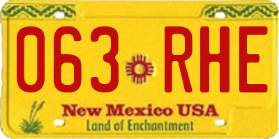 NM license plate 063RHE