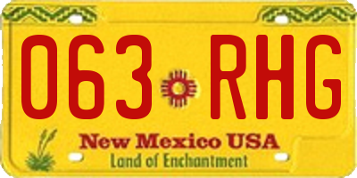 NM license plate 063RHG