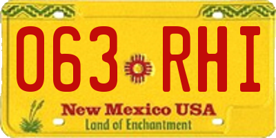 NM license plate 063RHI