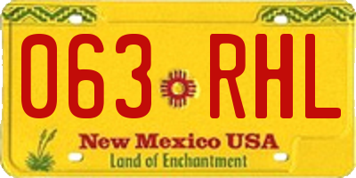 NM license plate 063RHL
