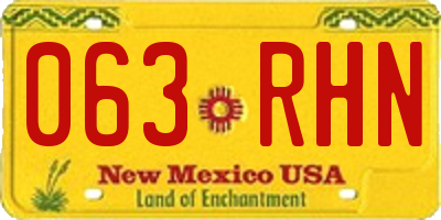 NM license plate 063RHN