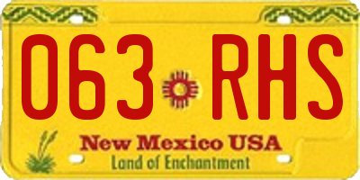 NM license plate 063RHS
