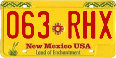 NM license plate 063RHX