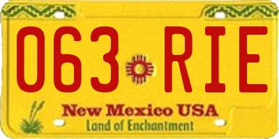 NM license plate 063RIE