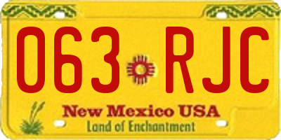 NM license plate 063RJC