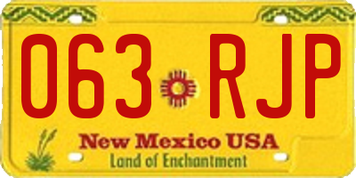 NM license plate 063RJP