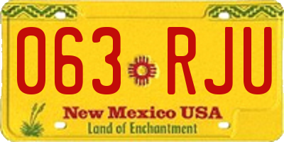 NM license plate 063RJU