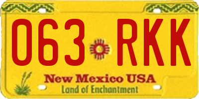 NM license plate 063RKK