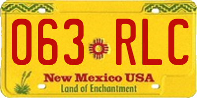 NM license plate 063RLC