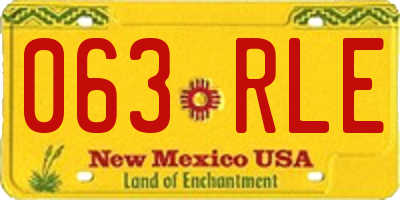 NM license plate 063RLE
