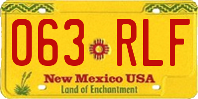 NM license plate 063RLF