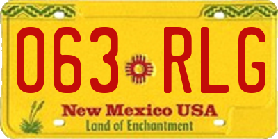NM license plate 063RLG
