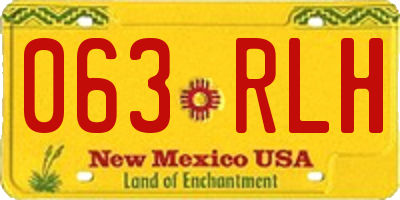 NM license plate 063RLH