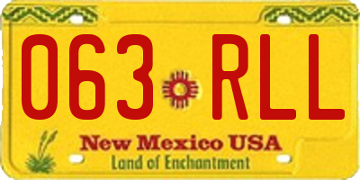 NM license plate 063RLL