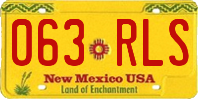 NM license plate 063RLS