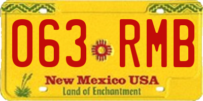 NM license plate 063RMB