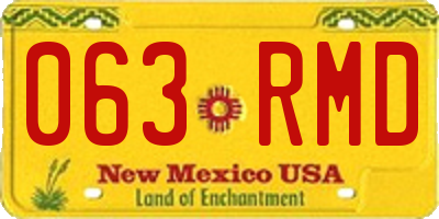 NM license plate 063RMD