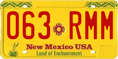 NM license plate 063RMM