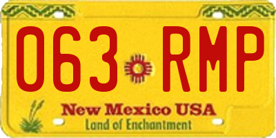 NM license plate 063RMP
