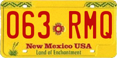 NM license plate 063RMQ