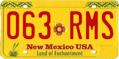 NM license plate 063RMS