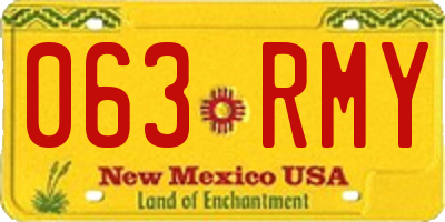 NM license plate 063RMY