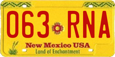 NM license plate 063RNA