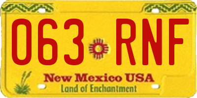 NM license plate 063RNF
