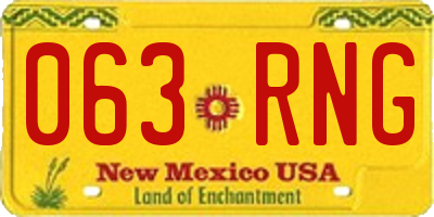NM license plate 063RNG