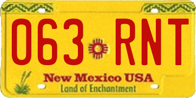 NM license plate 063RNT