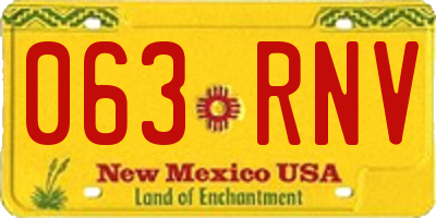 NM license plate 063RNV