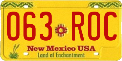 NM license plate 063ROC