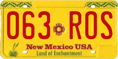 NM license plate 063ROS